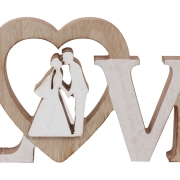 Napis drewniany LOVE z młoda parą HY-2809 28x15x2cm