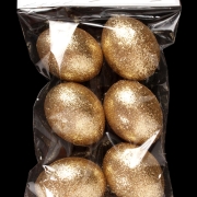 Jajka brokatowane złote w paczce 6szt/kpl. TG63638-2 5cm