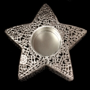 Gwiazda srebrna świecznik metalowy ażurowy CLF14 śr15/h5cm