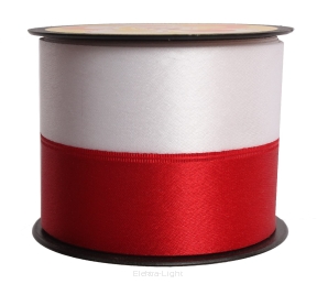 Wstążka szarfa materiałowa 8cmx10m 225152M biało-czerwony