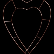 Metalowy stelaż złote serce 23CAN7513-02 32x27cm