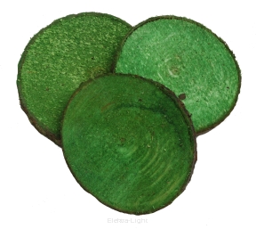 Plastry drewna D kolor zielone F06369 śr4-6cm ok30szt/opk.