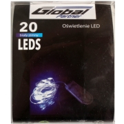 Lampki 20 LED 2m z płaską baterią w zestawie BNO-46-00091/2-20